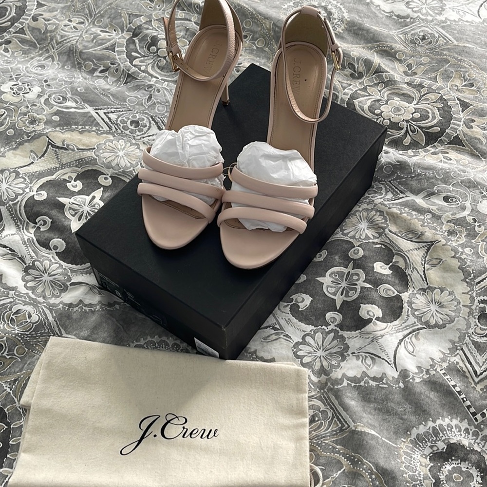 In Box J.Crew Leather Boyd Sandal Sheer Pink size 8